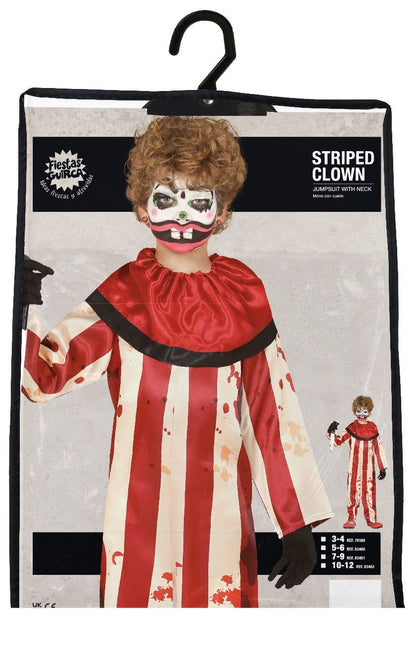 Costume di Halloween da clown per bambino a righe