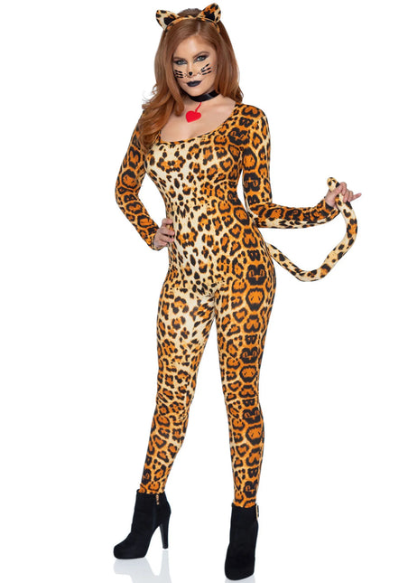 Cougar Catsuit Arancione Donna Leg Avenue