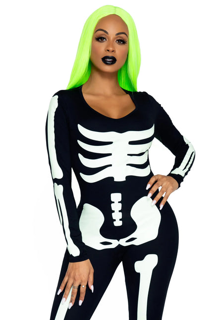 Halloween Catsuit Ladies Glow In The Dark Leg Avenue