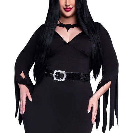 Morticia Dress Nero Ladies Immortal Beauty Leg Avenue