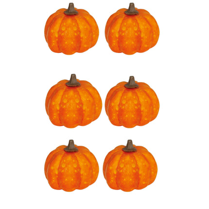 Zucche da decorazione per Halloween da 3,5 cm 6 pezzi