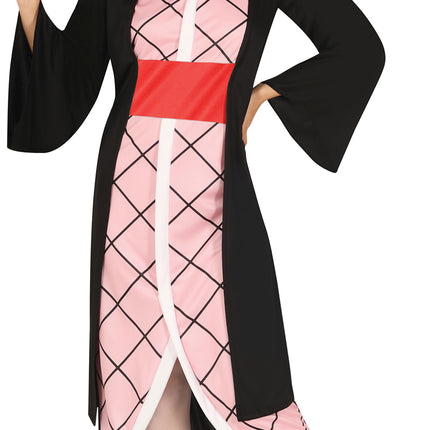 Costume da combattente Kimono Nero Rosa Donna