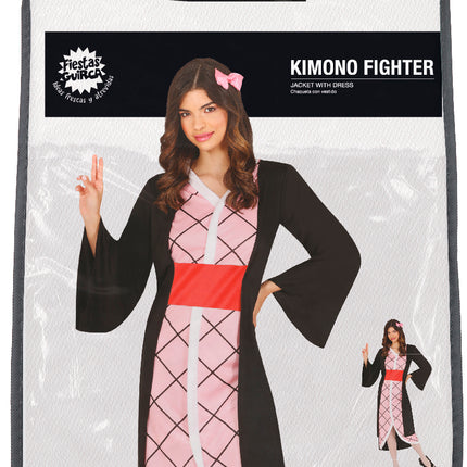 Costume da combattente Kimono Nero Rosa Donna