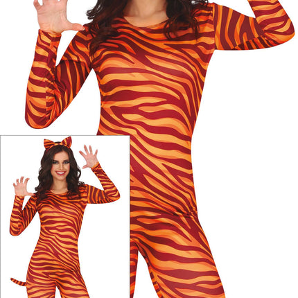 Costume da tigre arancione da donna