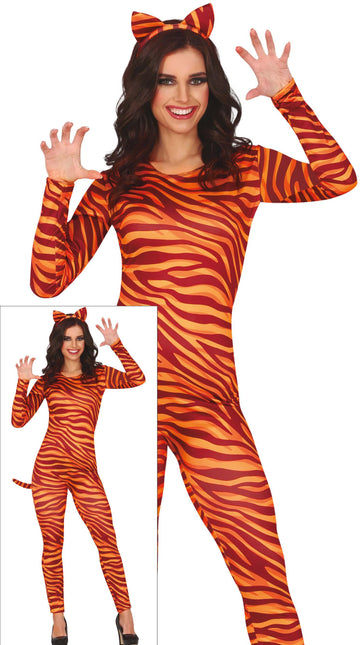 Costume da tigre arancione da donna