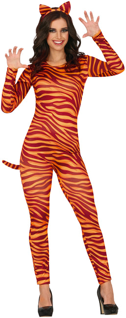 Costume da tigre arancione da donna