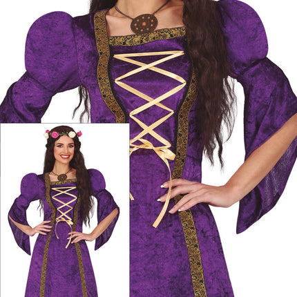 Costume medievale da donna viola