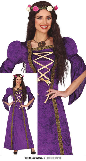 Costume medievale da donna viola