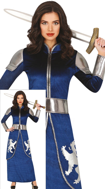 Costume da cavaliere blu da donna