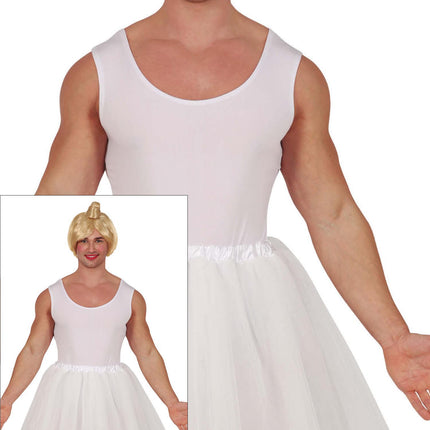 Costume da ballerina di danza classica uomo bianco