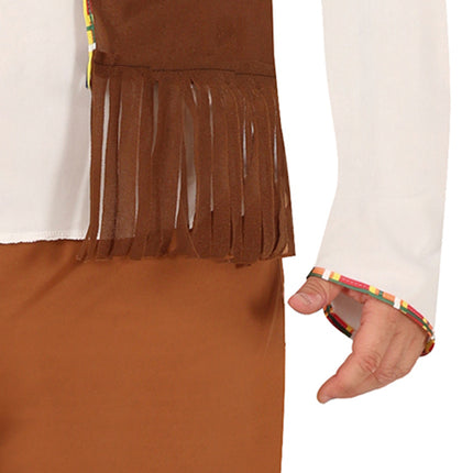 Costume Hippie 60S Uomo Marrone Bianco