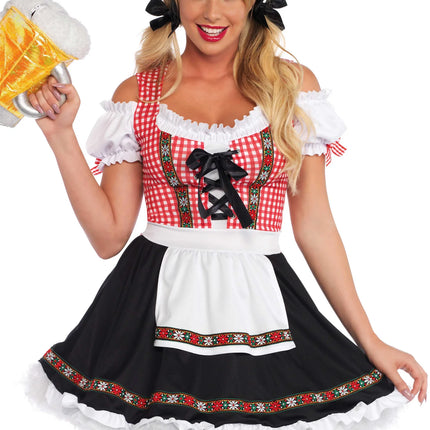 Rosso Nero Abito Dirndl Oktoberfest Ladies Leg Avenue