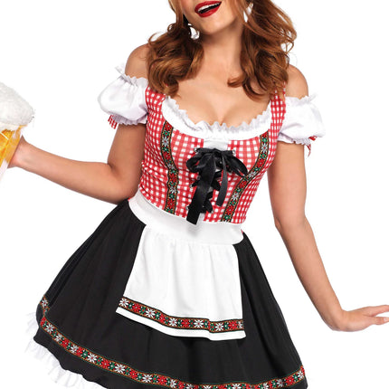 Rosso Nero Abito Dirndl Oktoberfest Ladies Leg Avenue