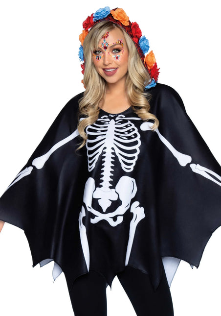 Poncho Dia De Los Muertos Donna Leg Avenue