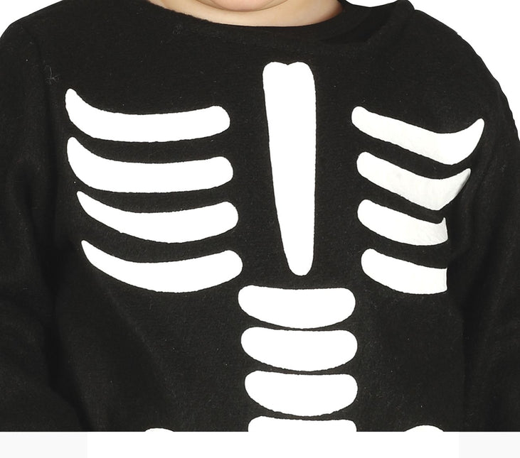 Costume di Halloween da scheletro per bambino bianco e nero