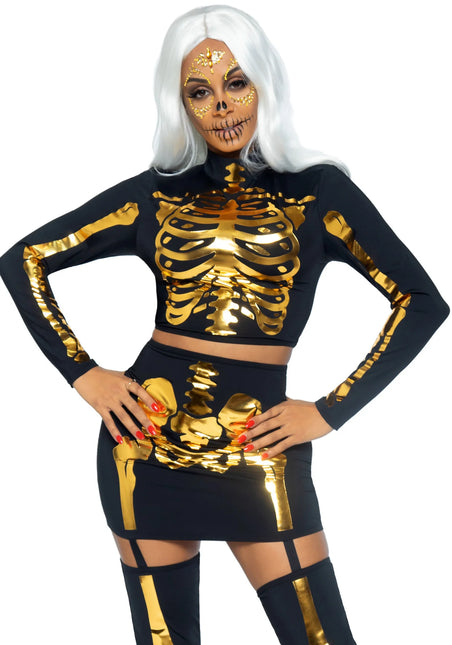 Costume di Halloween Donna Scheletro a Gamba