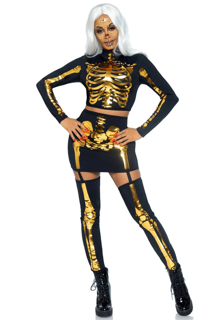 Costume di Halloween Donna Scheletro a Gamba