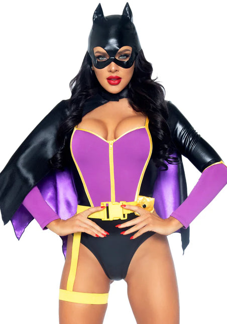 Costume da Batgirl Nero Viola Donna Body Avenue Gamba