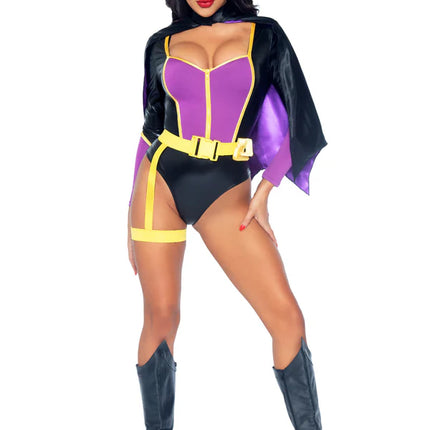 Costume da Batgirl Nero Viola Donna Body Avenue Gamba