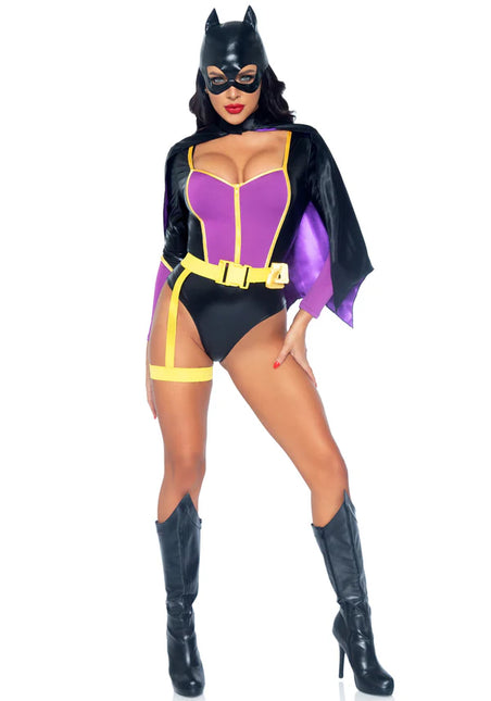 Costume da Batgirl Nero Viola Donna Body Avenue Gamba