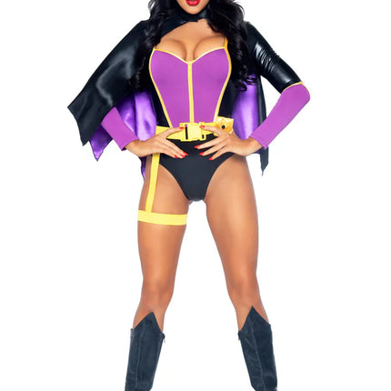 Costume da Batgirl Nero Viola Donna Body Avenue Gamba