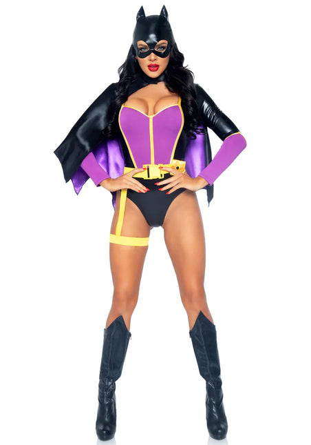 Costume da Batgirl Nero Viola Donna Body Avenue Gamba