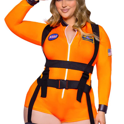 Tuta da astronauta Nero Arancione Donna Body Avenue Leg