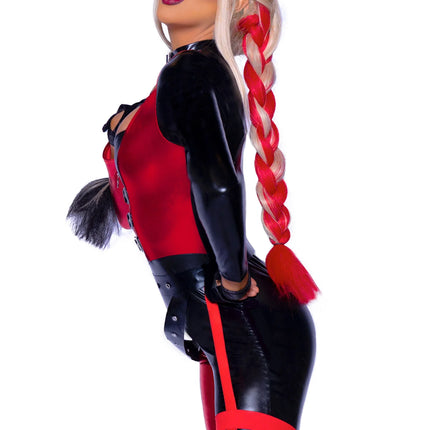 Harley Quinn Catsuit Rosso Nero Donna Leg Avenue