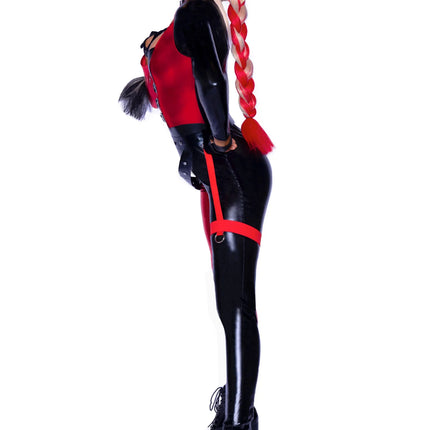 Harley Quinn Catsuit Rosso Nero Donna Leg Avenue