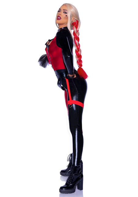 Harley Quinn Catsuit Rosso Nero Donna Leg Avenue