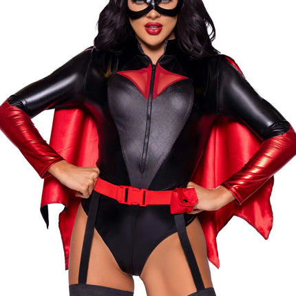 Costume da Batgirl Nero Rosso Donna Body Avenue Leg