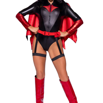 Costume da Batgirl Nero Rosso Donna Body Avenue Leg