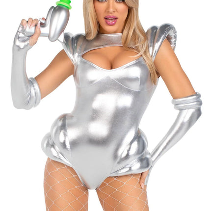 Tuta da astronauta Silver Ladies Bodysuit Leg Avenue