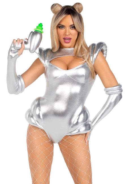 Tuta da astronauta Silver Ladies Bodysuit Leg Avenue