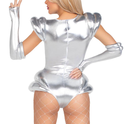 Tuta da astronauta Silver Ladies Bodysuit Leg Avenue