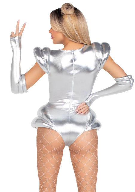 Tuta da astronauta Silver Ladies Bodysuit Leg Avenue