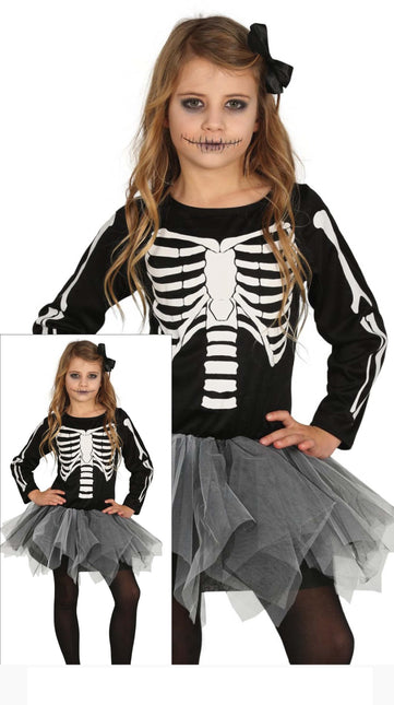 Costume di Halloween da scheletro per bambina