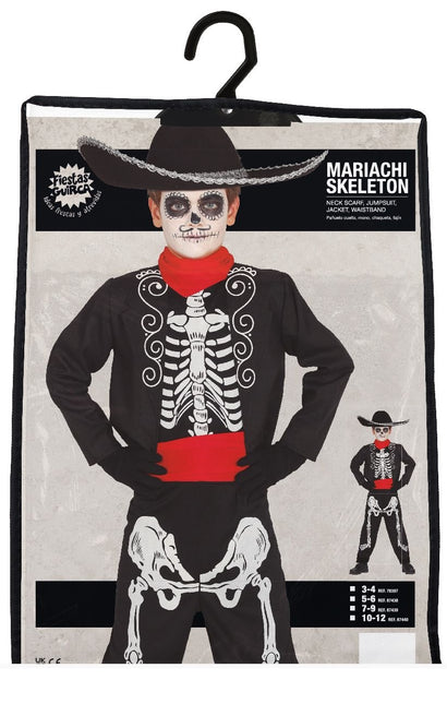 Costume di Halloween da cowboy scheletro bambino