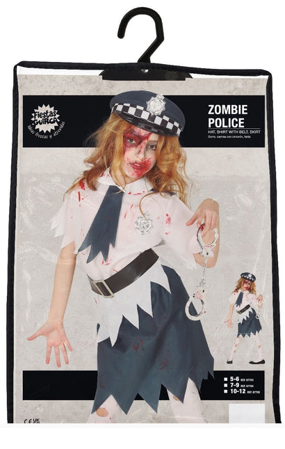 Costume da zombie della polizia per bambina