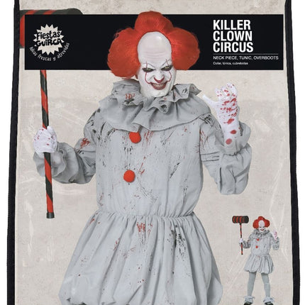 Costume da clown assassino Halloween Uomo Grigio