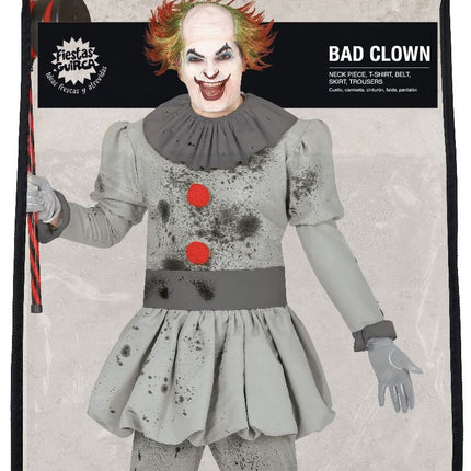 Costume di Halloween da clown uomo grigio