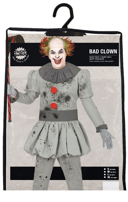 Costume di Halloween da clown uomo grigio