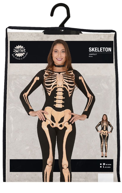 Tuta da donna con costume da scheletro per Halloween