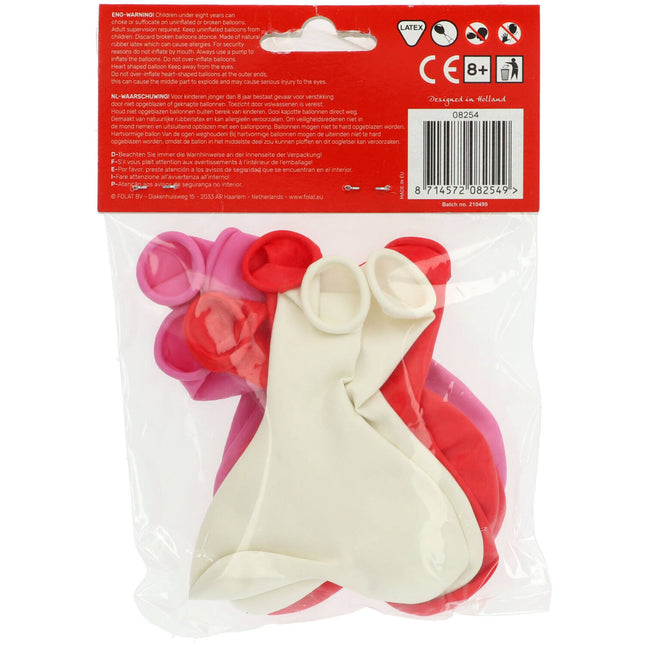 Palloncini a forma di cuore Colori misti - 10 pollici/25 cm - 8 pezzi