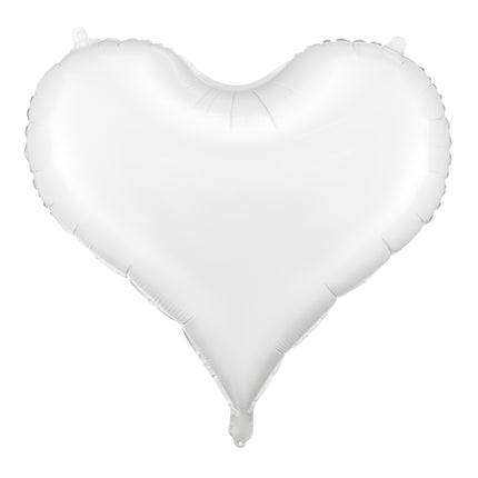 Palloncino in foil Cuore, 75x64,5 cm, bianco