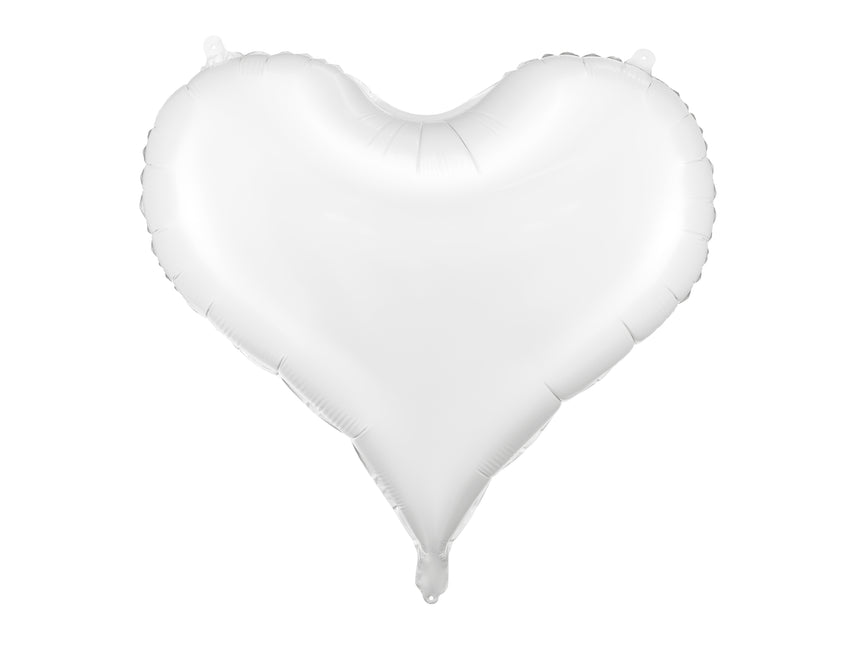 Palloncino in foil Cuore, 75x64,5 cm, bianco