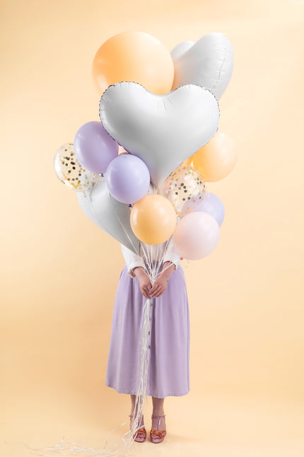 Palloncino in foil Cuore, 75x64,5 cm, bianco