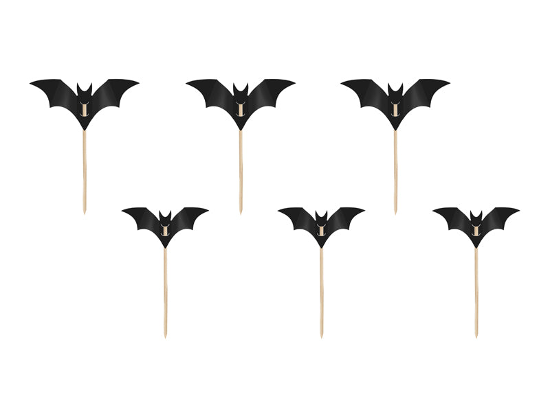 Bastoncini da cocktail di Halloween Pipistrello 5cm 6pz