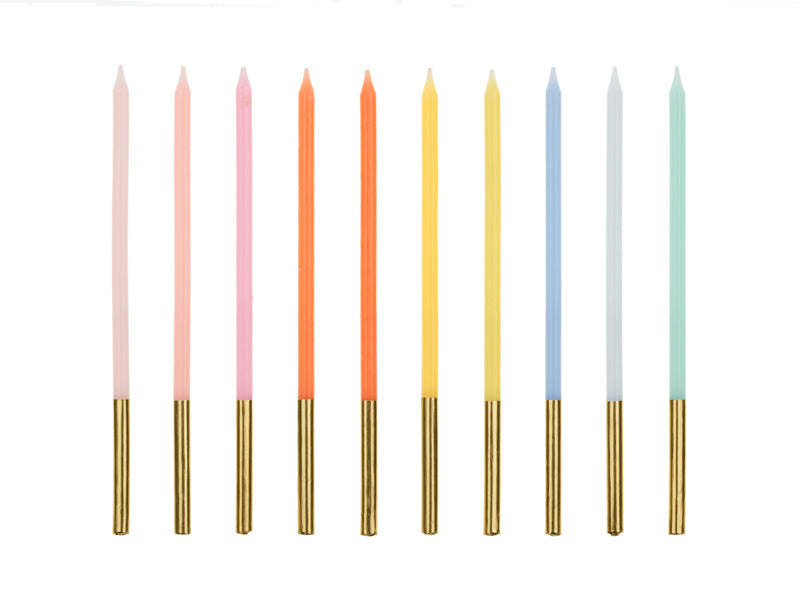 Candele colorate 14cm 10pz