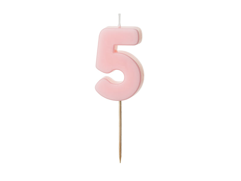 Candela di compleanno Figura 5 Rosa 5,5cm